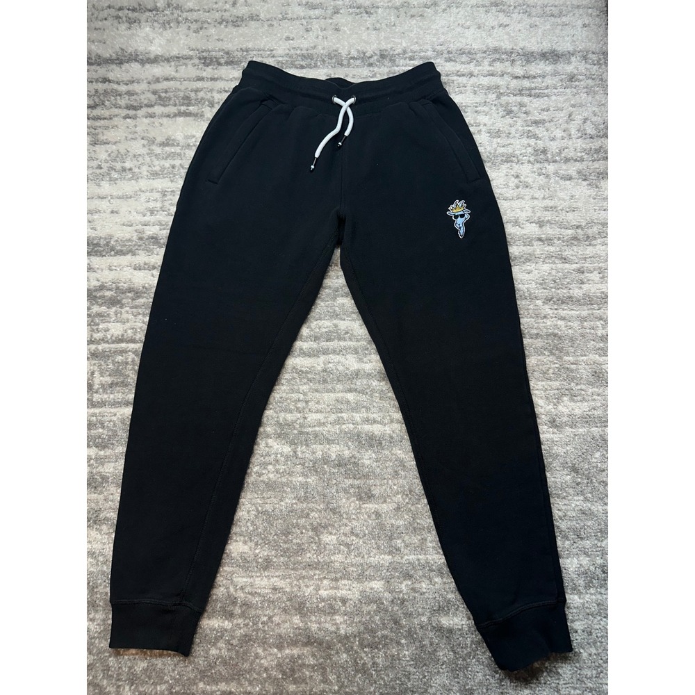 GOAT USA Sweatpants Mens Small Black Logo Joggers Fleece - Picture 2 of 9